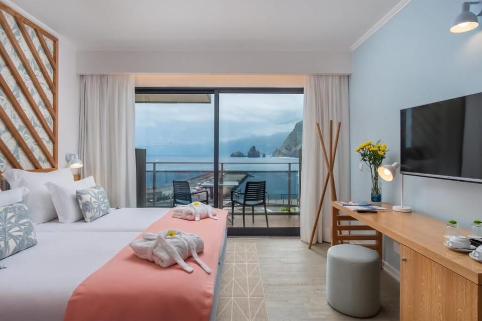 Drift off easily with soft lighting and calming decor.