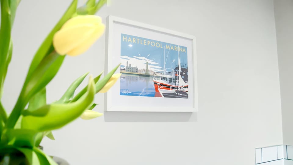 Subtle coastal inspired decor reflects the nearby Hartlepool Marina and gives the home a calm, relaxed feel.
