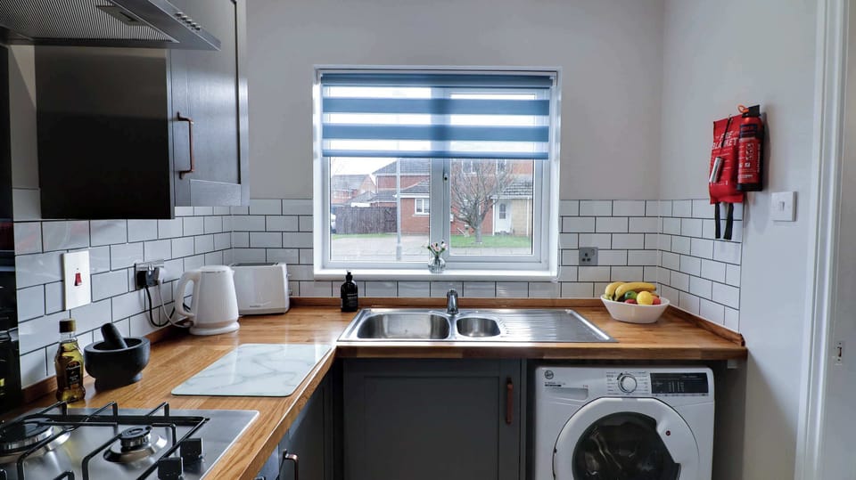The kitchen layout provides plenty of space for cooking and preparing meals, ideal for longer stays and self catering.