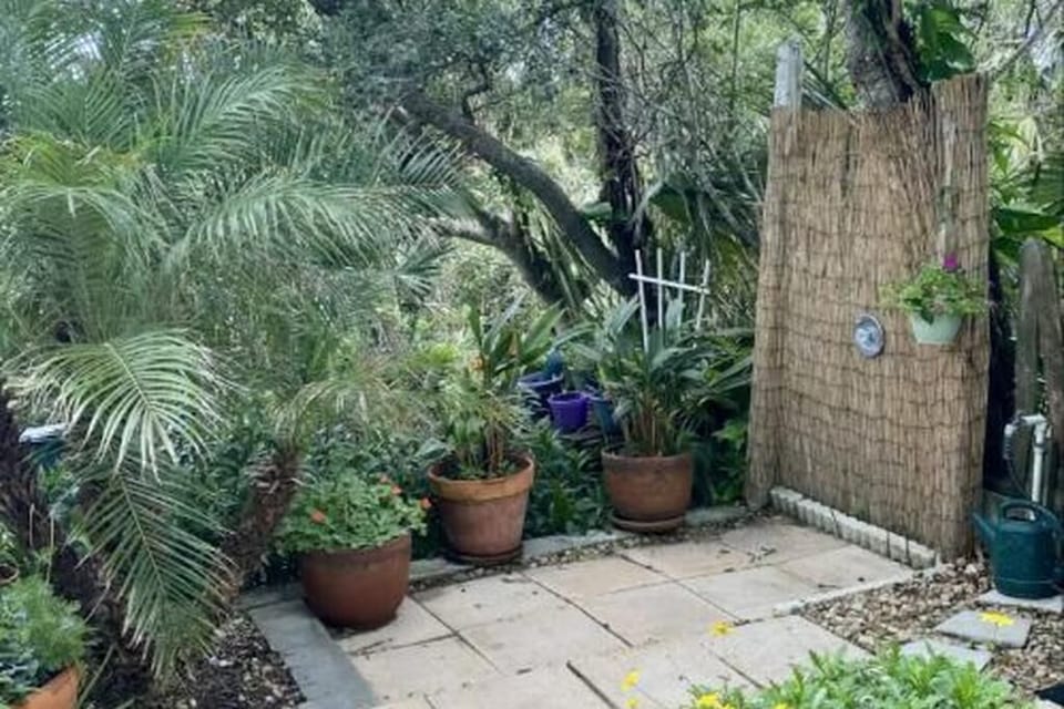 Warm outdoor shower