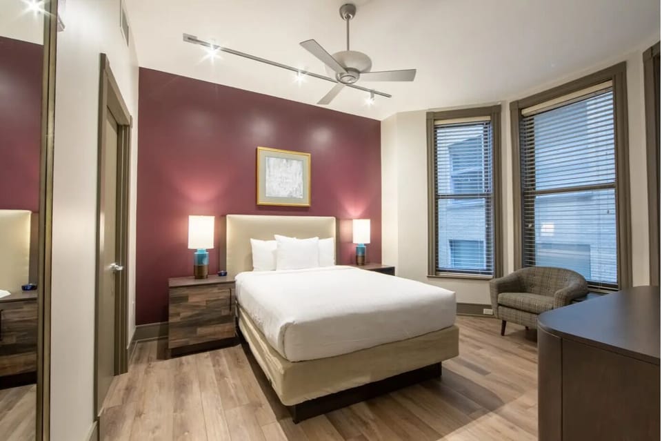 Bedroom. Interior and views may vary based on location and availability.