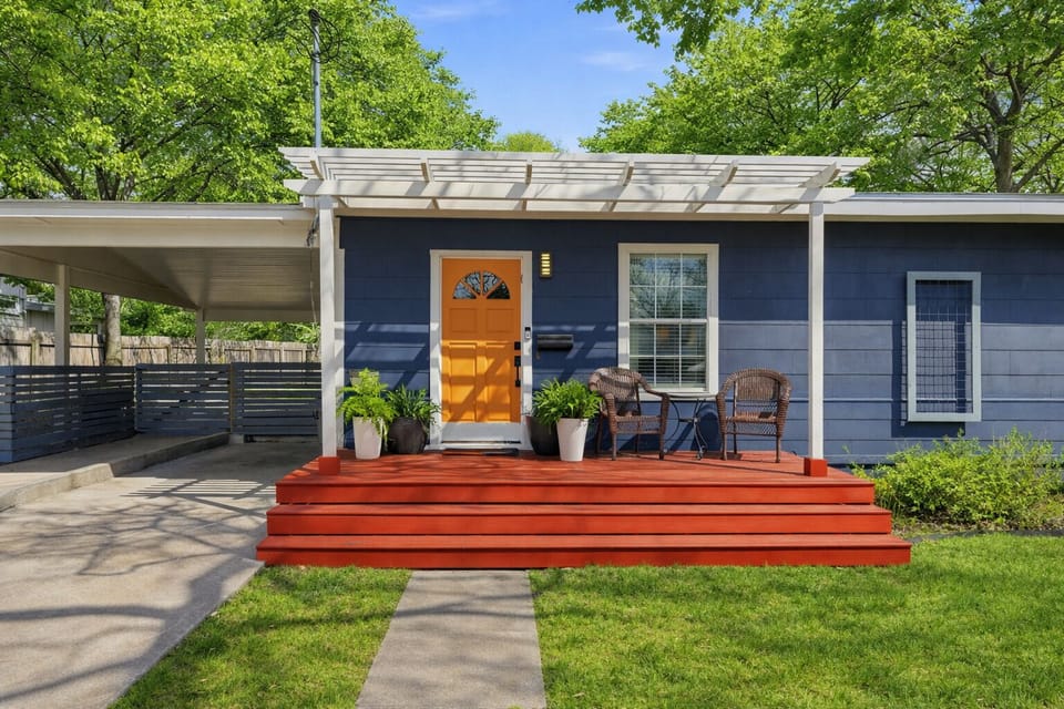 Charming exterior of the home with easy parking and a welcoming, well-maintained look.