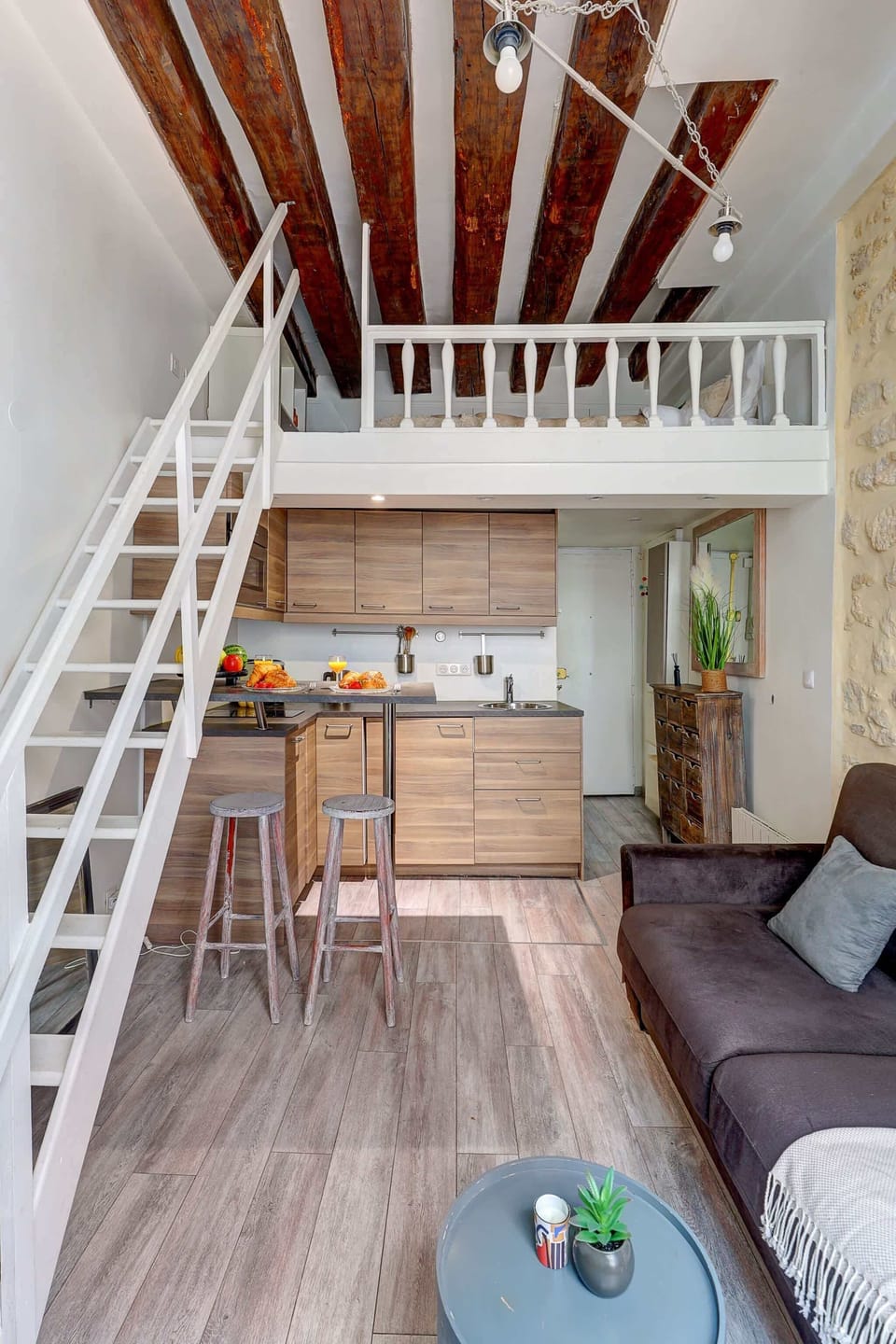 The open-plan living and dining area