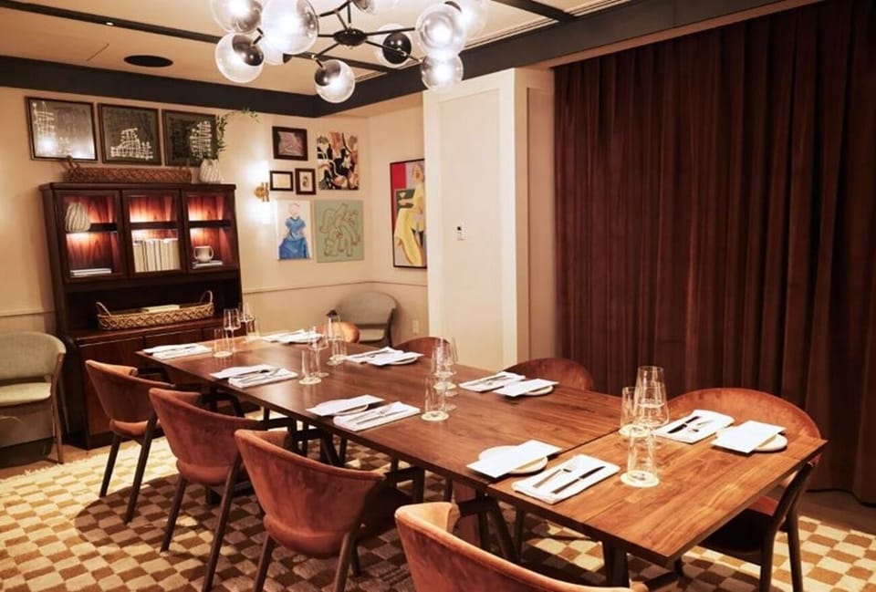 Gather for elegant meals around the long table in style.