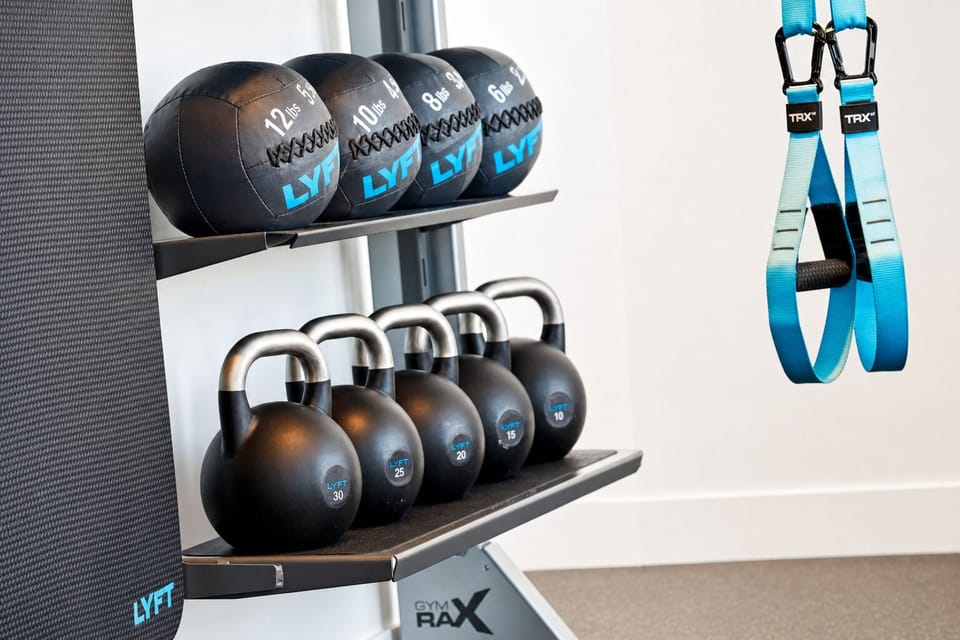 Power through workouts with kettlebells, medicine balls, and TRX straps.