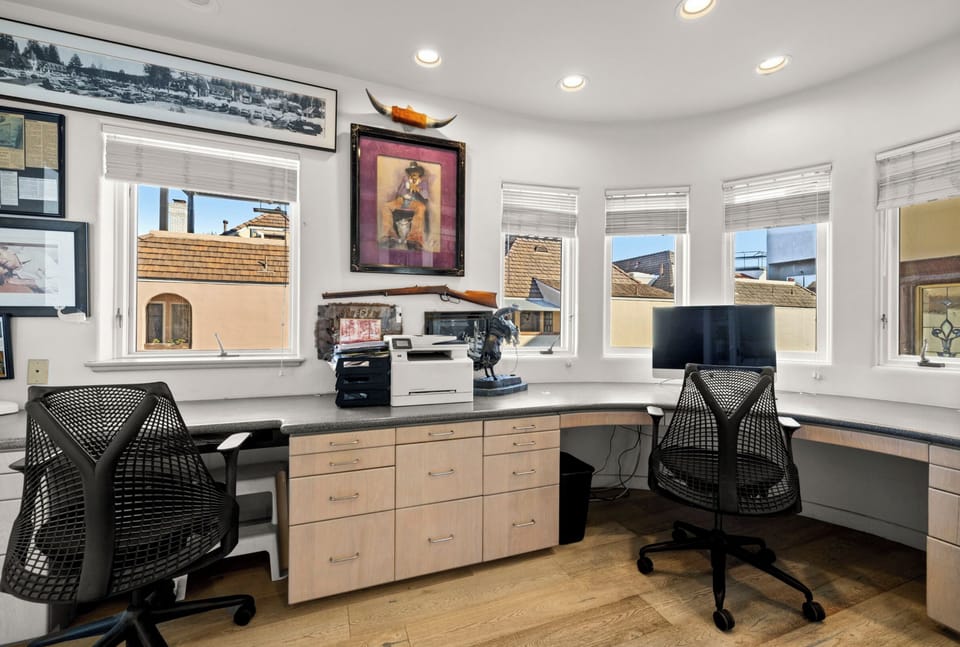 Second floor office with color laser jet printer & high powered wifi.