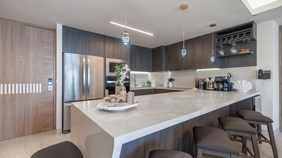 Sit at the kitchen counter