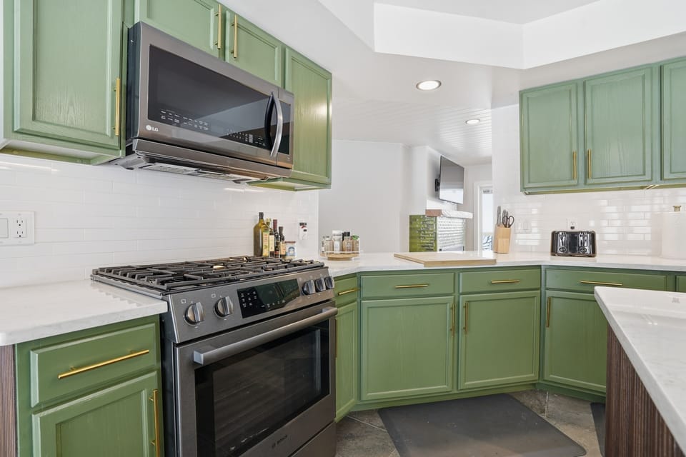 Kitchen with gas stove