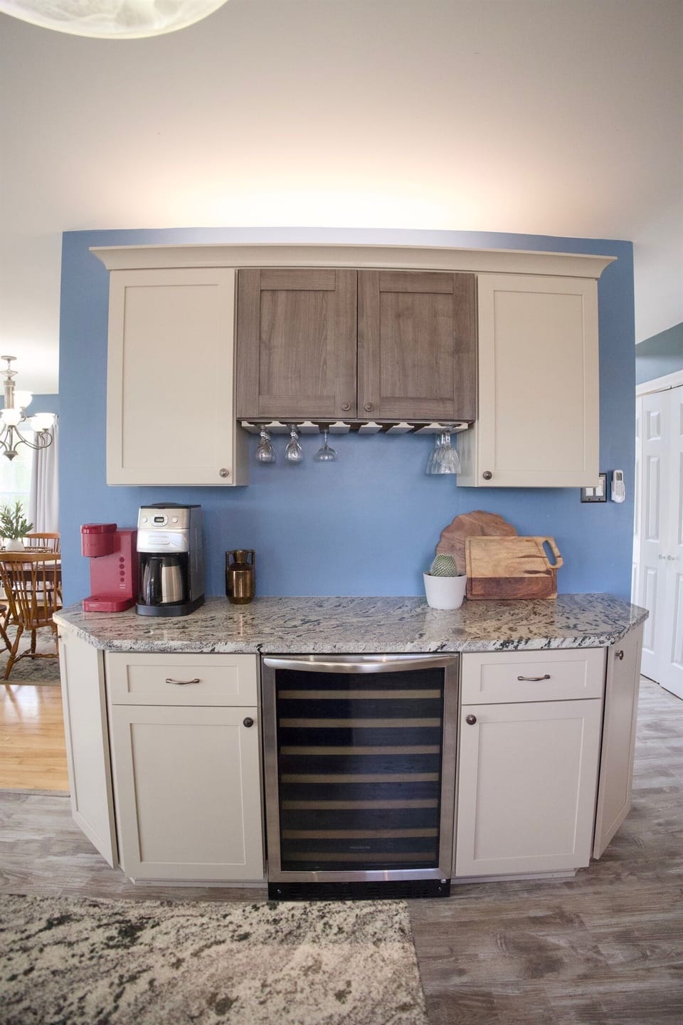 We have the coffee stocked for you! And - a wine cooler to keep the wine fresh and flowing.