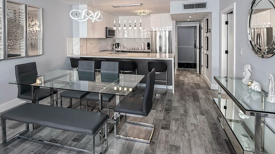 Dining room and kitchen