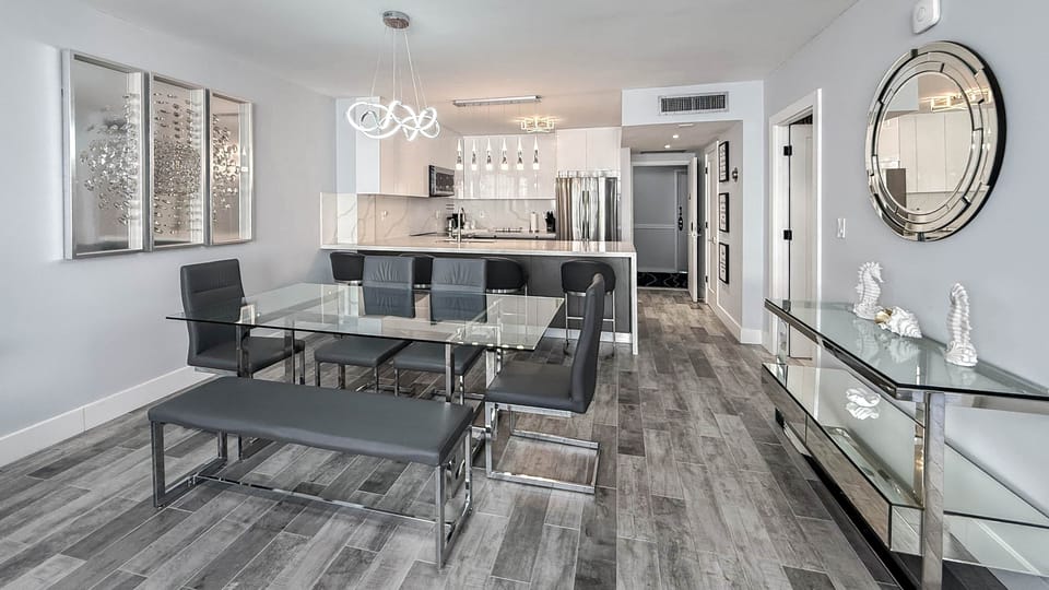 Dining room and kitchen