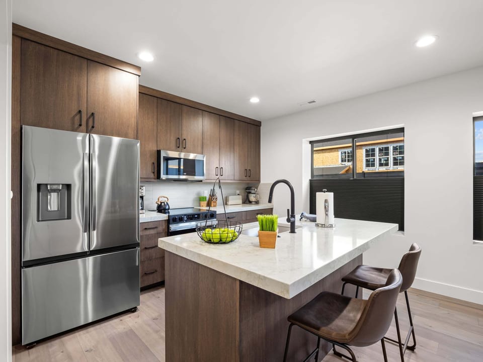 A brand new fully appointed kitchen with island and all of the amenities you could ask for.
