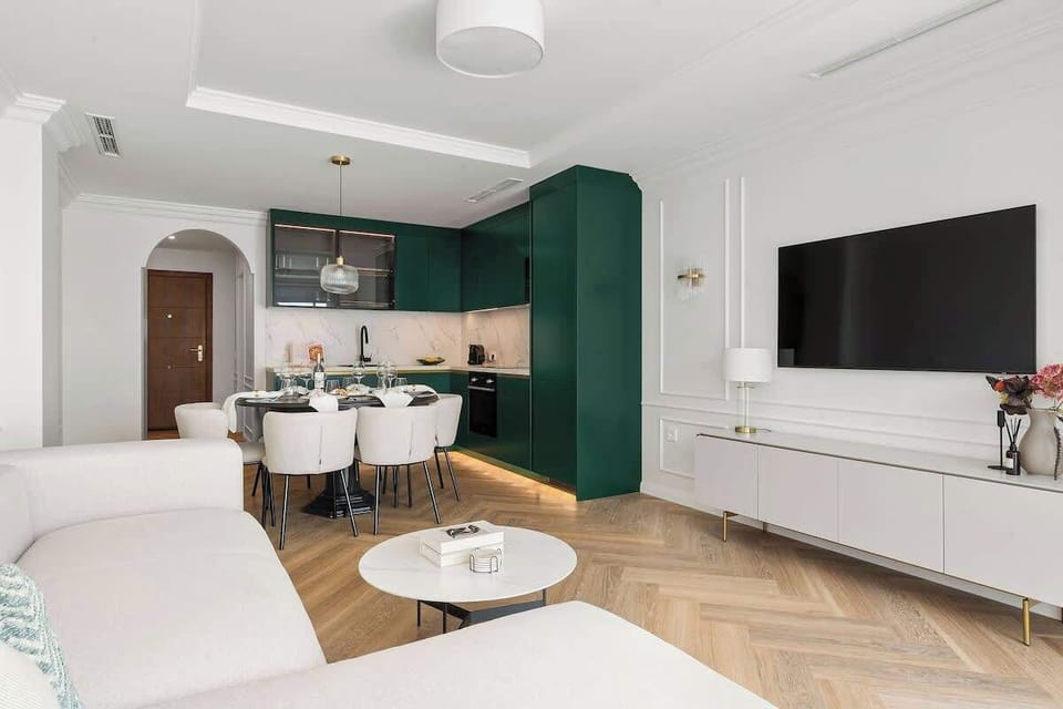 This living room has a great smart tv. 