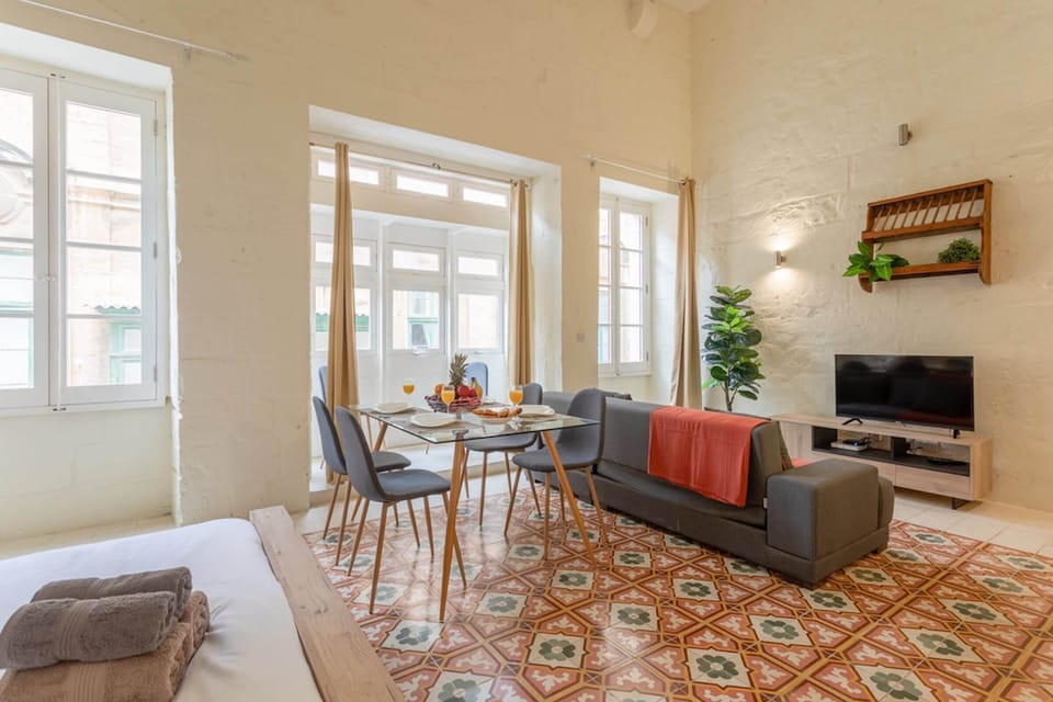 The open-plan living and dining area