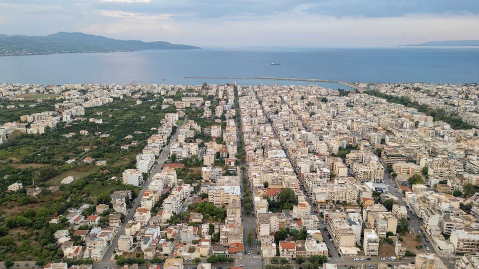 Aerial View of Kalamata City and Coastline