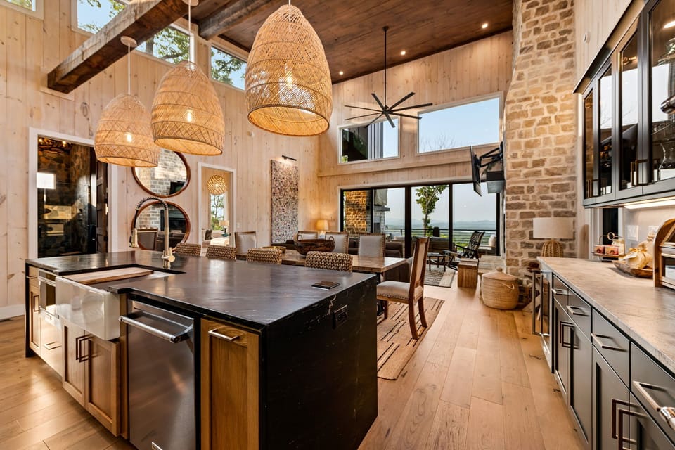 Entertain in the chef’s kitchen w/ island, bar seating, and premium appliances.