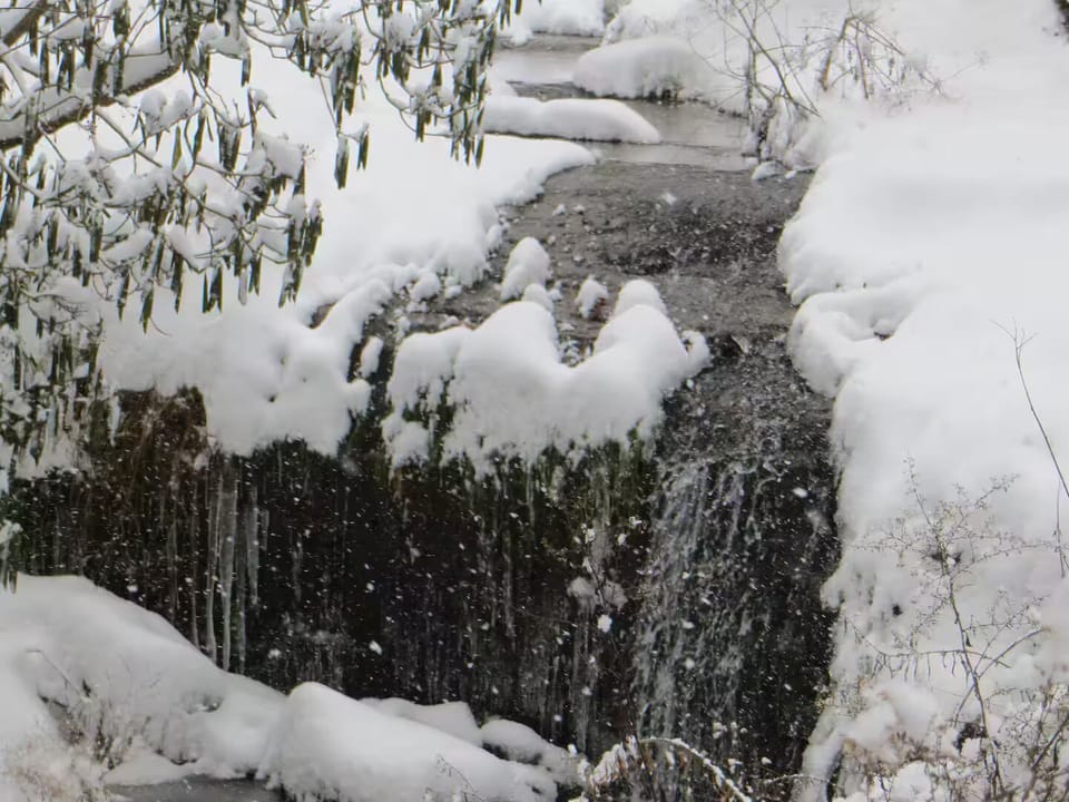 Waterfall in wintertime