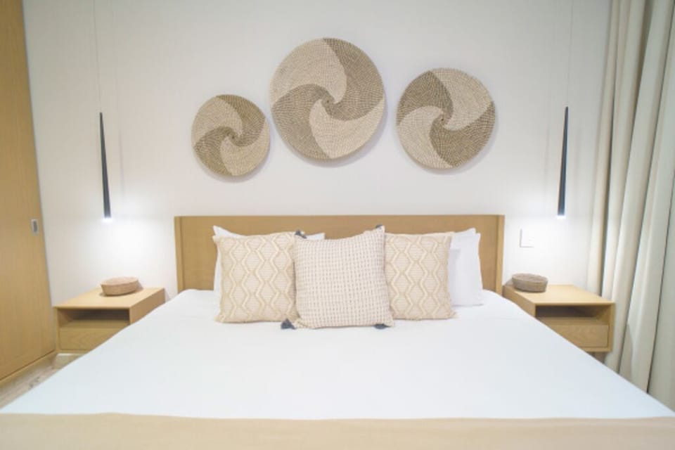 Sink into plush pillows for a calm, restful night.