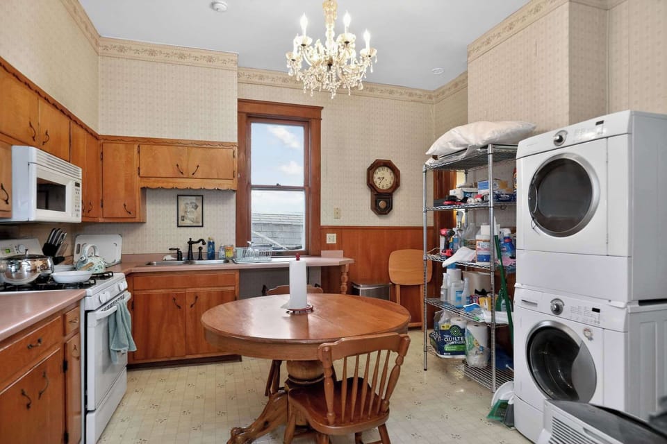 In-home washer and dryer perfect for long stays or traveling families.