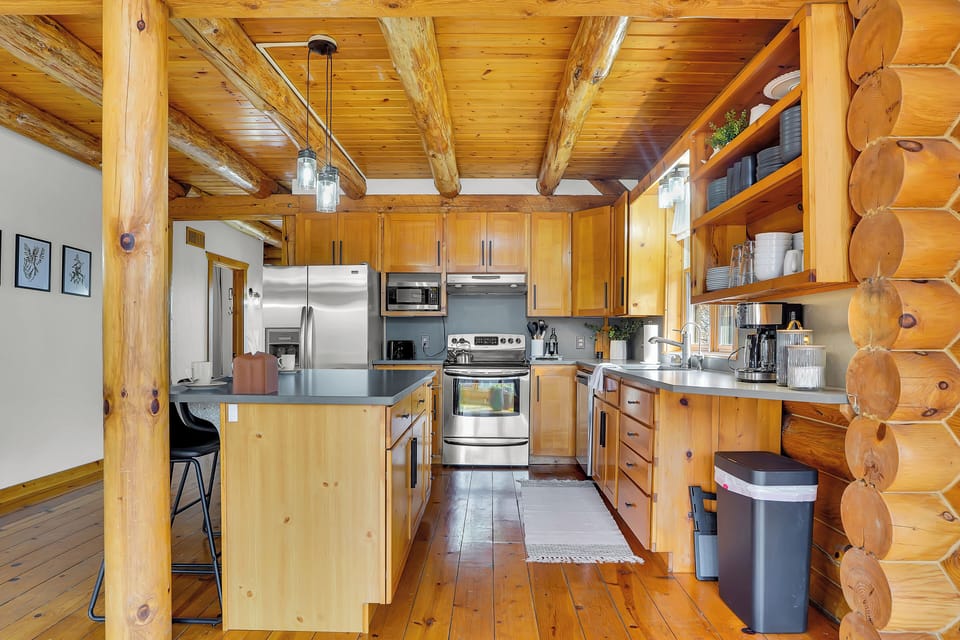 Plenty of countertop space is essential for cooking for large groups! Everything provided but food!
