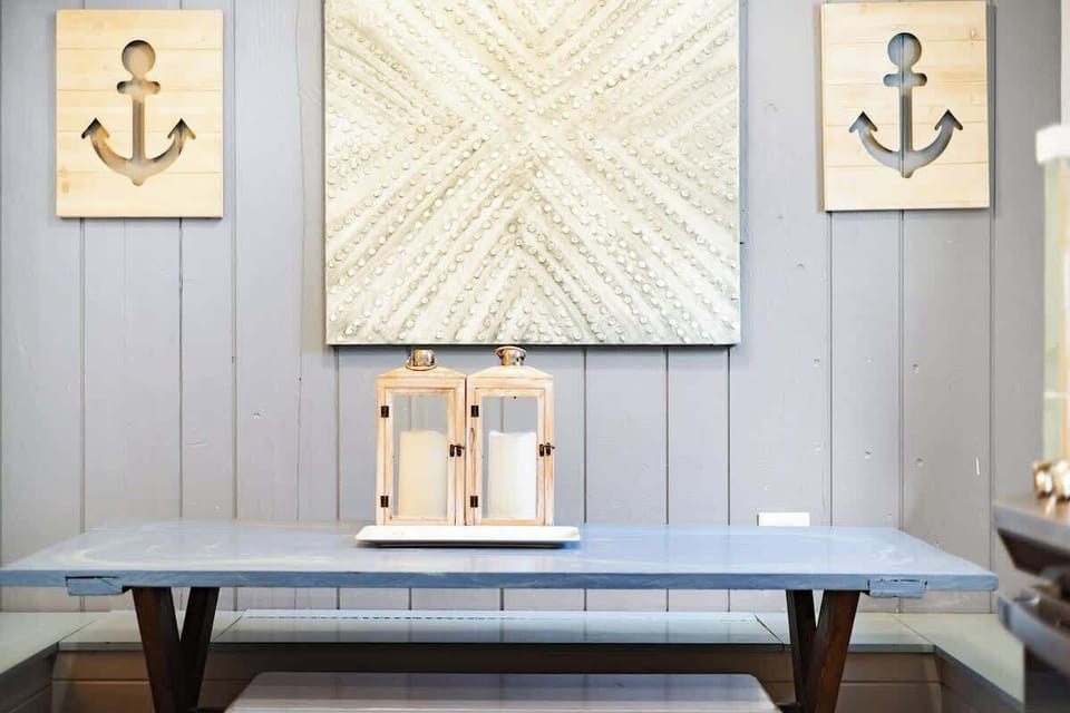 The cottage has subtle coastal touches that bring the spirit of the lake indoors.
