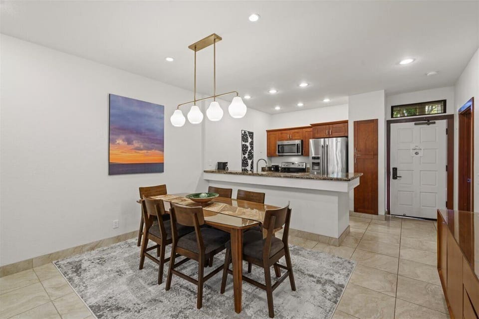 Enjoy meals together in this thoughtfully designed dining area