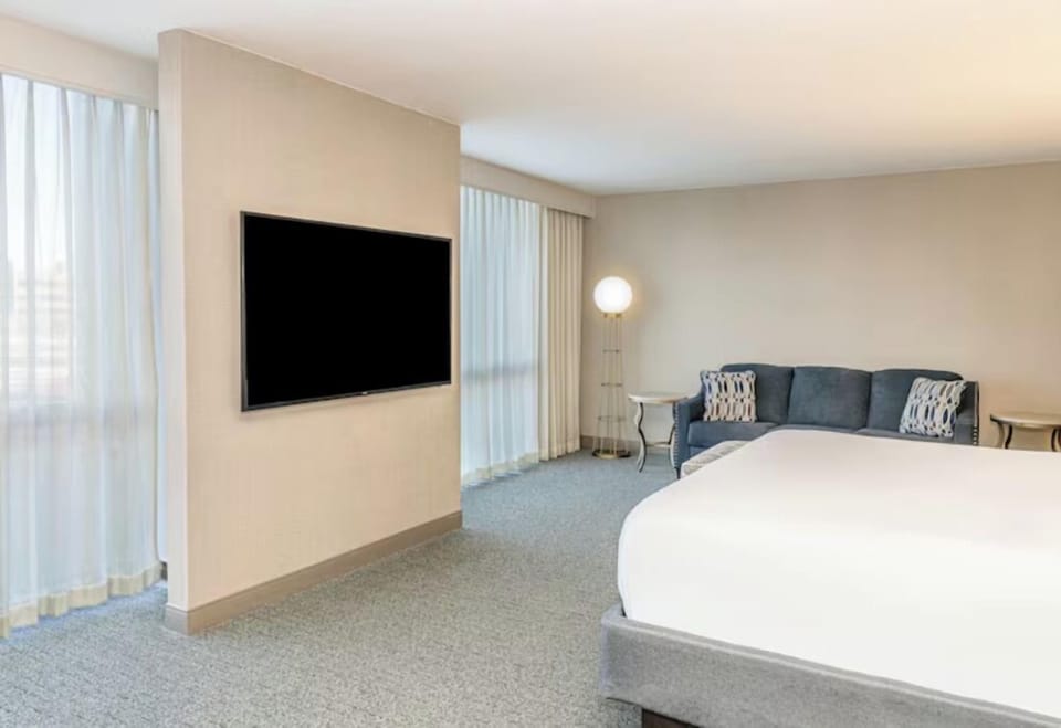 Settle in for movie nights with a large flat-screen.