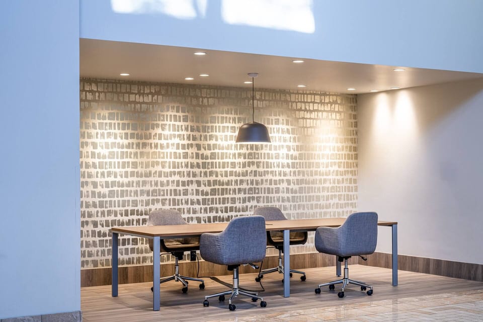 Settle in with bright lighting for productive planning sessions.