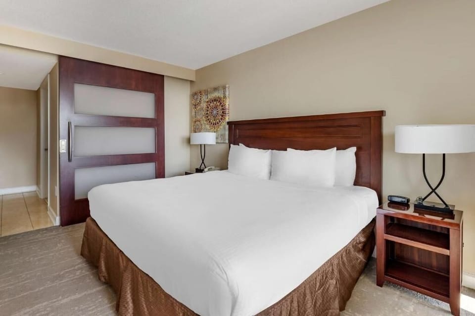 Sink into crisp linens and enjoy a calm, restful night.