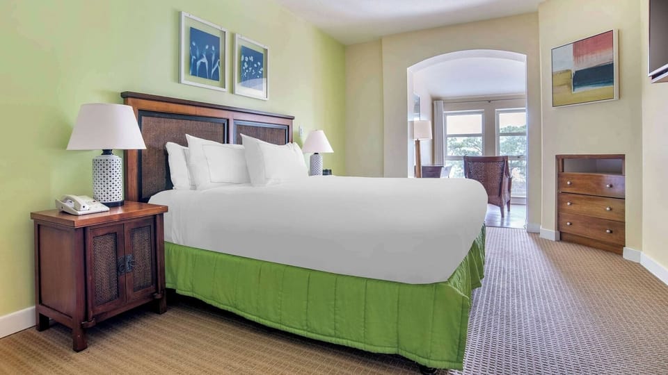 Sink into crisp linens for a calm, restorative night.