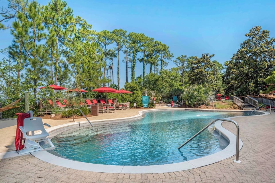 Dive into refreshing water with plenty of sunny seating.