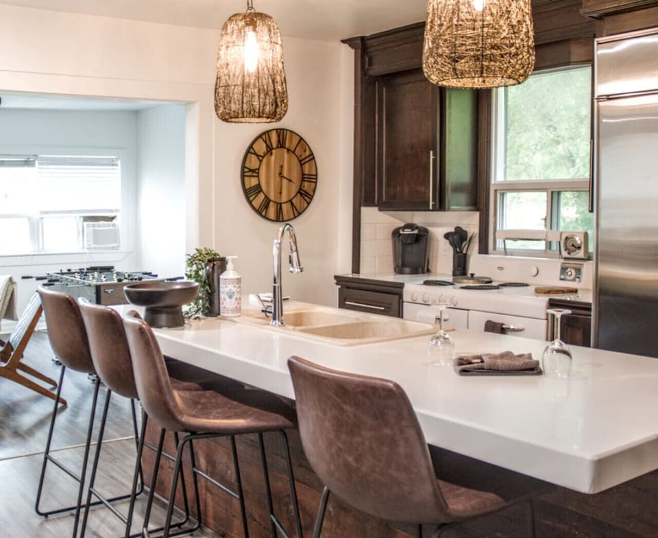 Kitchen island in secondary unit