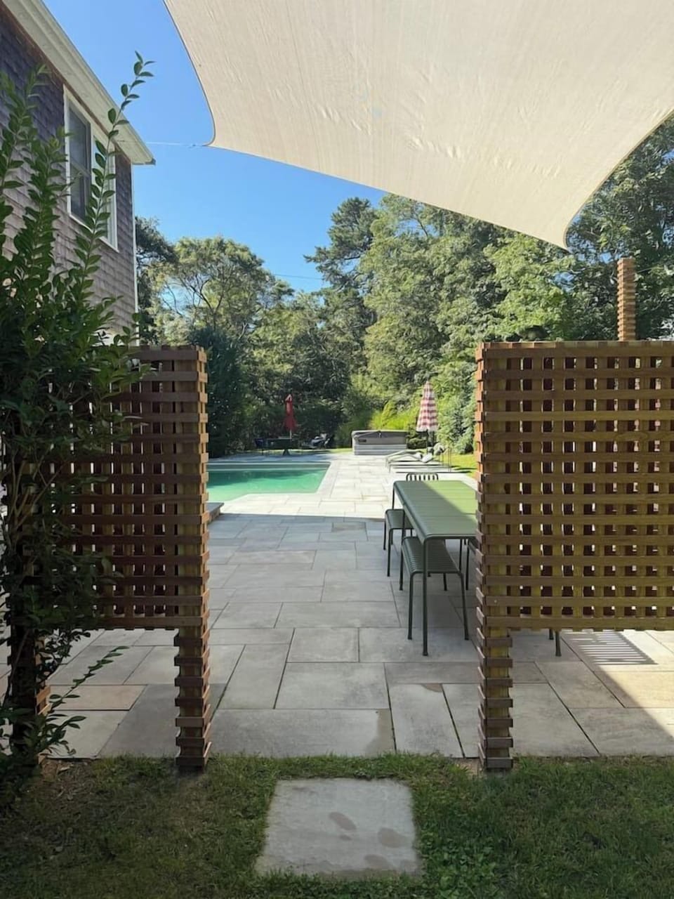 Outdoor dining area now has lattice on both sides to create a cozier dining atmosphere!