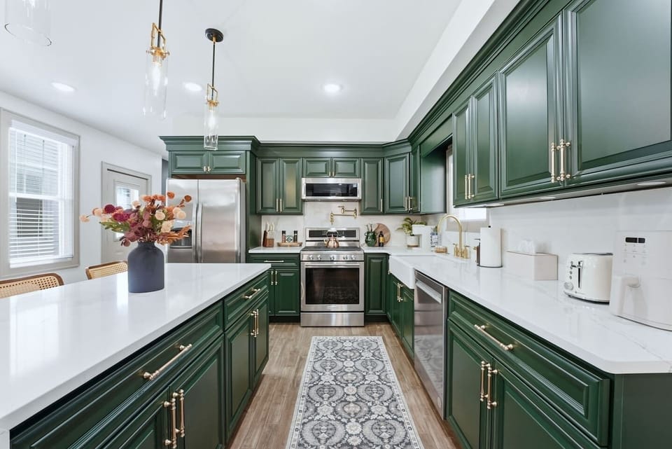 Fully stocked kitchen with stainless steel appliances, generous counter space, and everything you need to prepare meals during your stay.