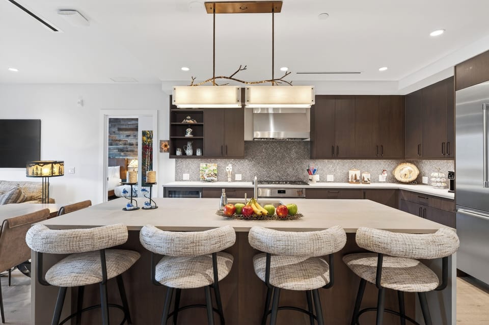 Beautifully designed kitchen with generous prep space and upscale finishes.