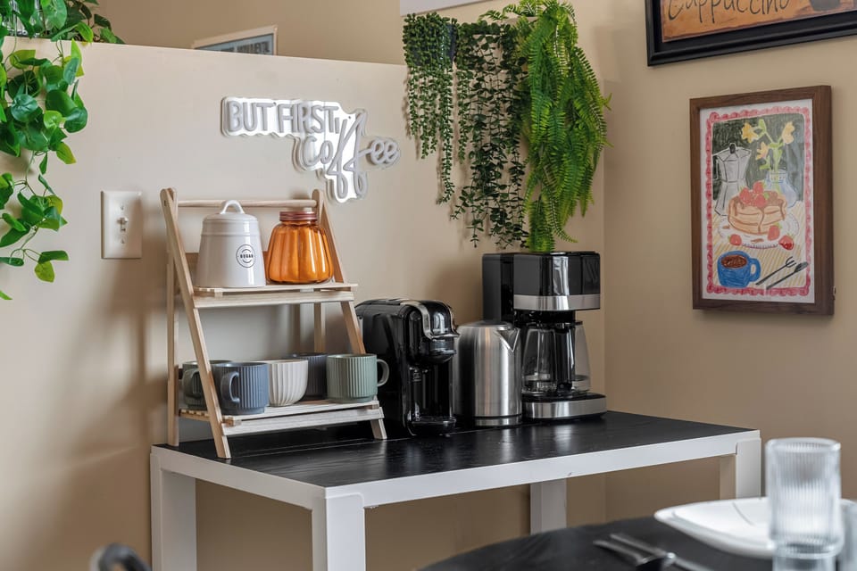 Nespresso coffee bar ready for your morning coffee before exploring the city.