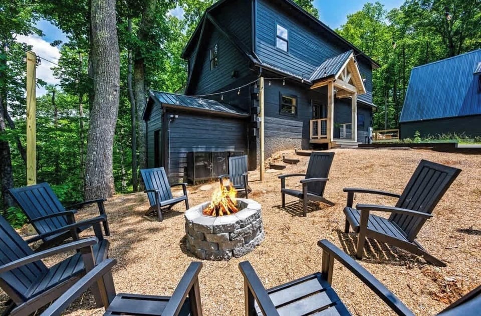 Beautiful fireplace creating a cozy mountain atmosphere
