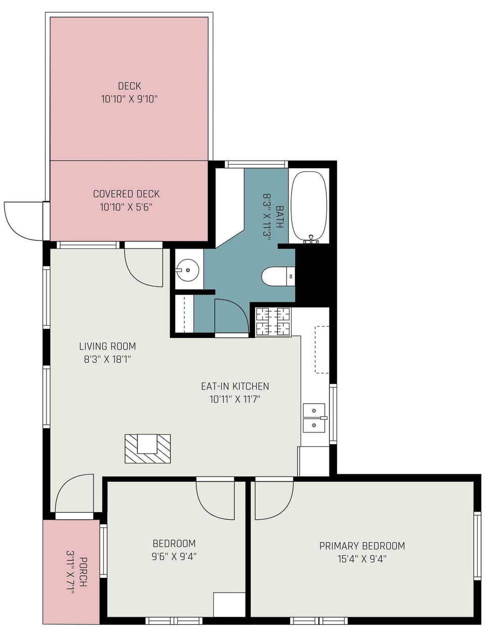 Spacious open-concept living and dining area with patio access