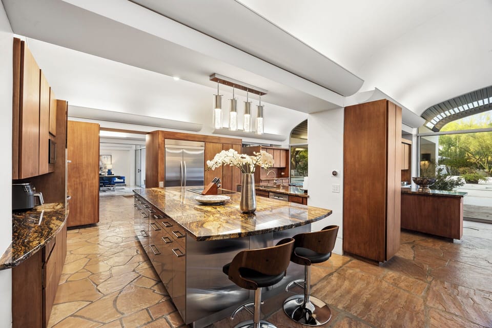 Morning coffee, granite counters, nowhere to be.