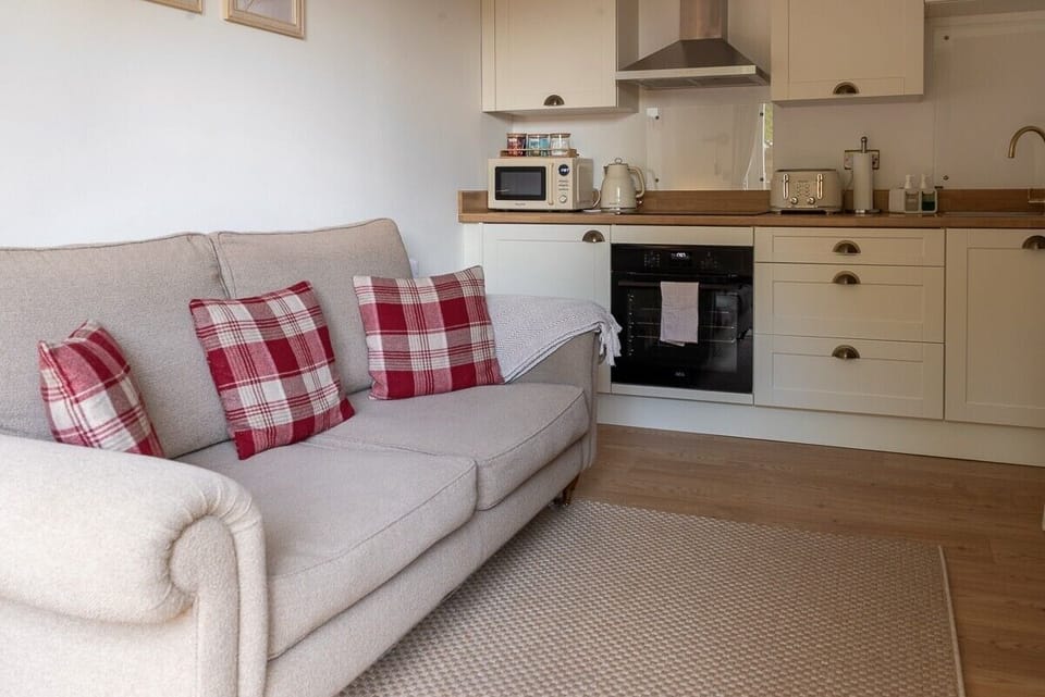 Open plan living room and kitchen