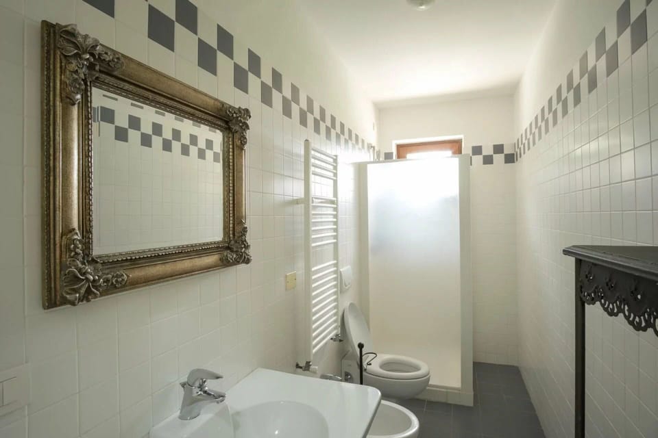 Flooring, Floor, Interior Design, Ceiling, Plumbing Fixture, Room, Plumbing, Bathroom, Tile