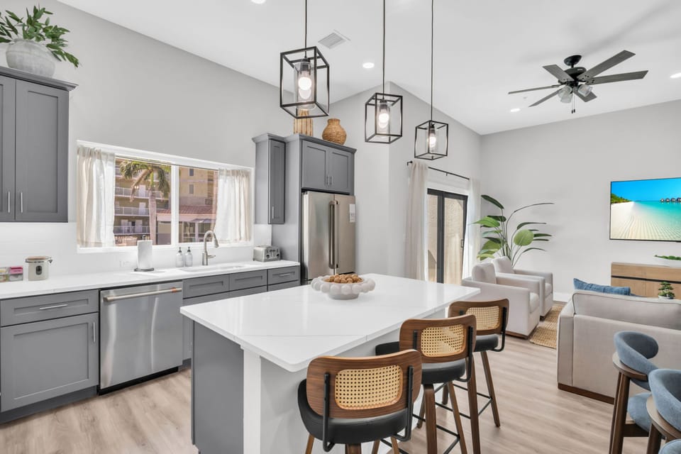 Modern appliances and everything you need for easy cooking.