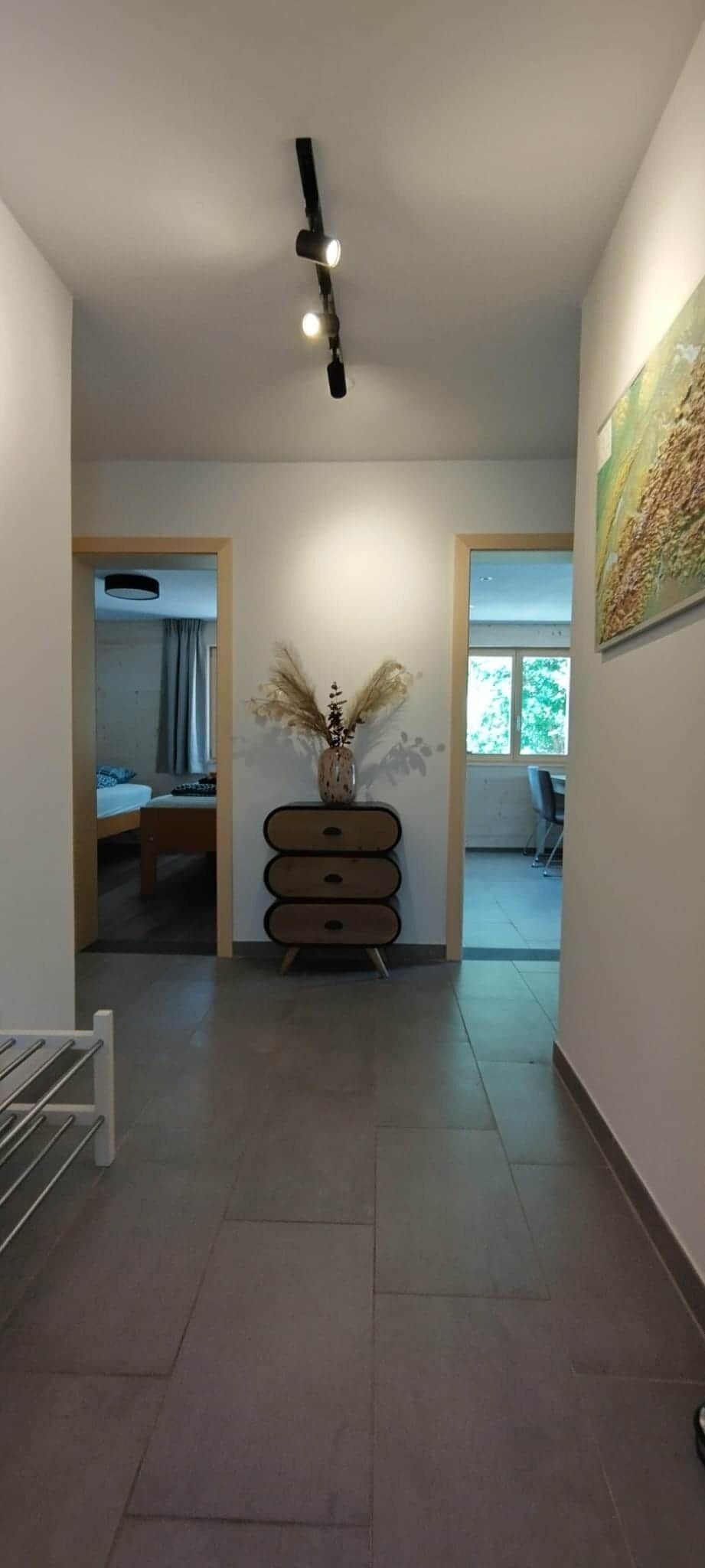 Central hallway connecting all rooms
