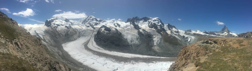 The Great Aletsch Glacier, the largest glacier in the Alps