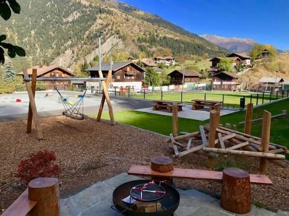 Playground and sports field close to the chalet