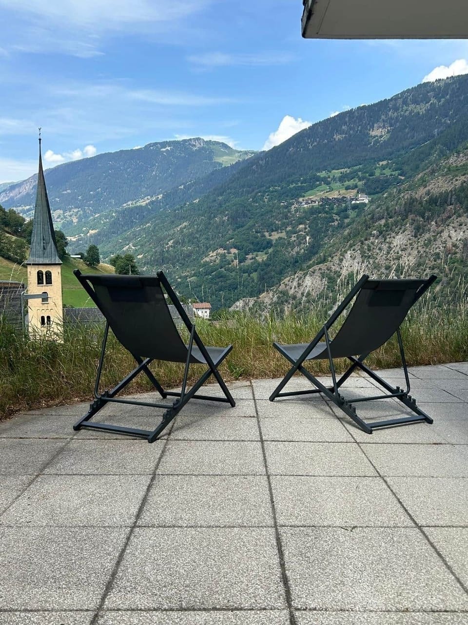 Relax on the terrace while enjoying the mountain views
