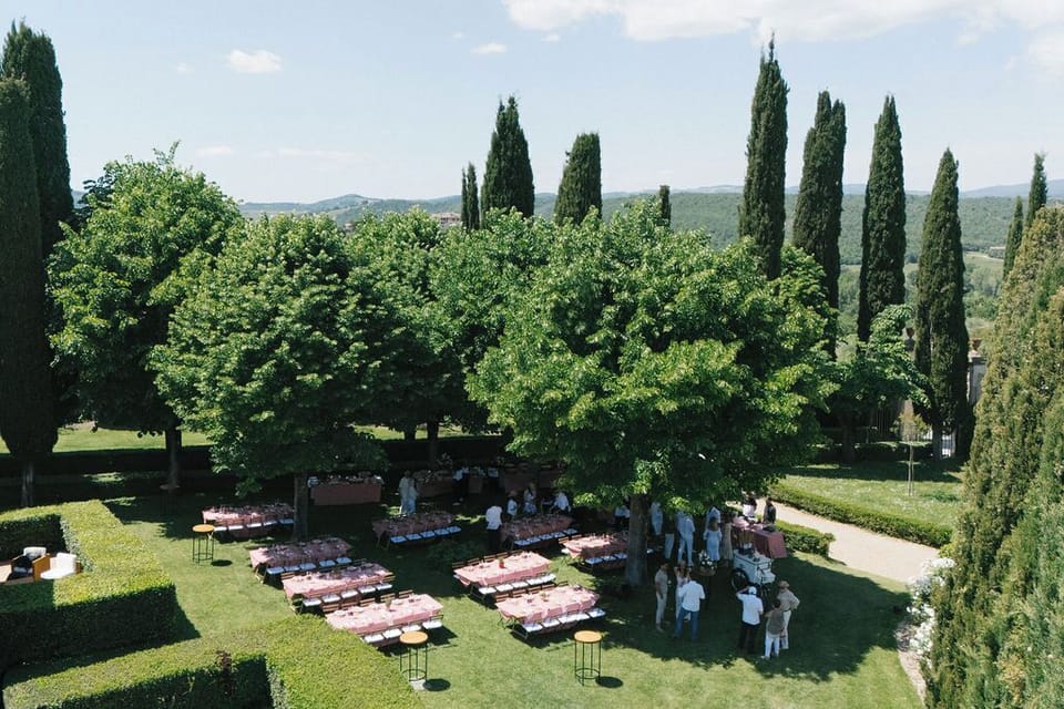 Outdoor banquet area