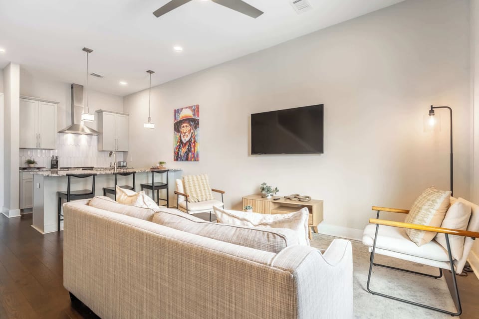 Spacious living room ideal for group hangouts