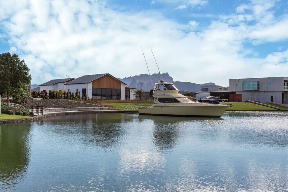 View across canal to the house
