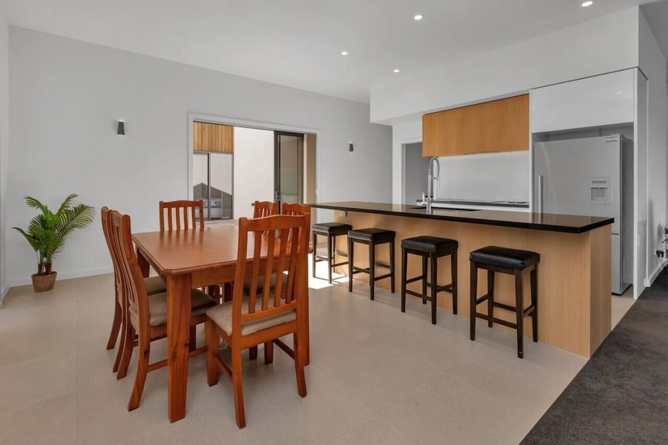 Open plan kitchen and dining areas
